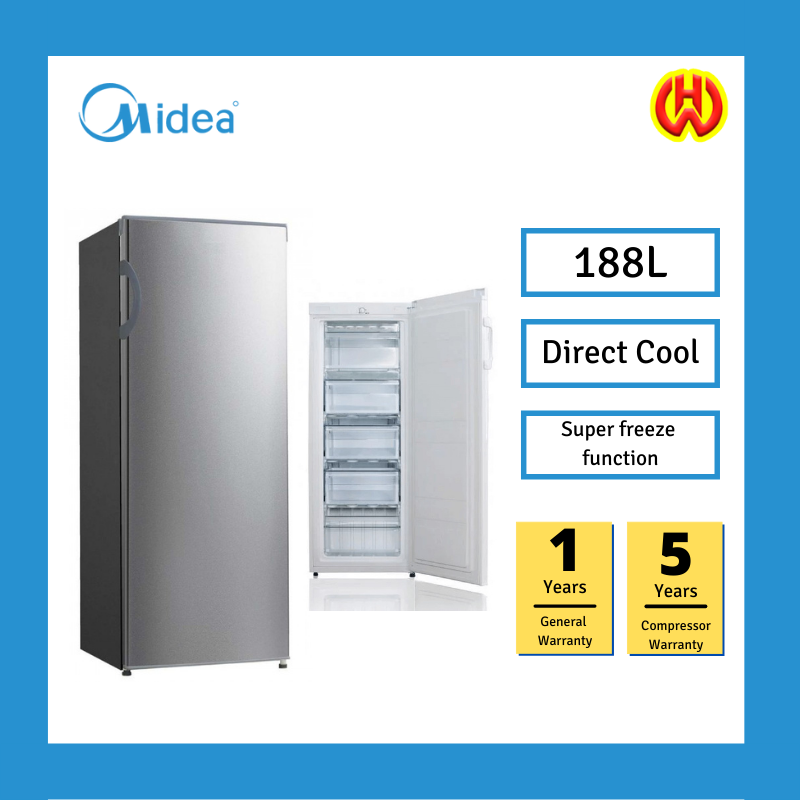 Midea 188L Super Freeze Upright Freezer | MUF-208SD | Weng Hing